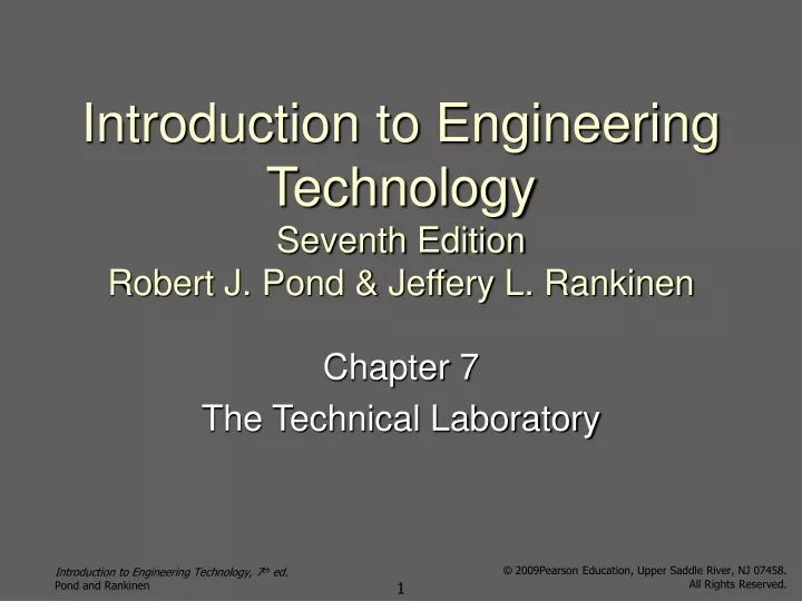 introduction to engineering technology seventh edition robert j pond jeffery l rankinen