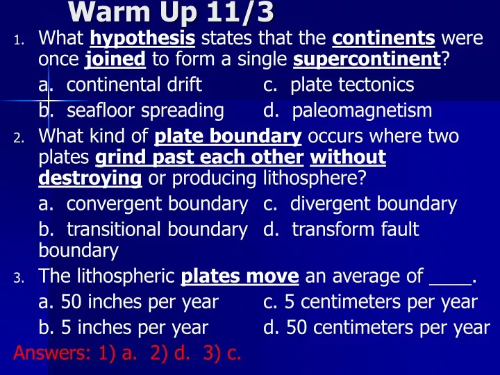 warm up 11 3