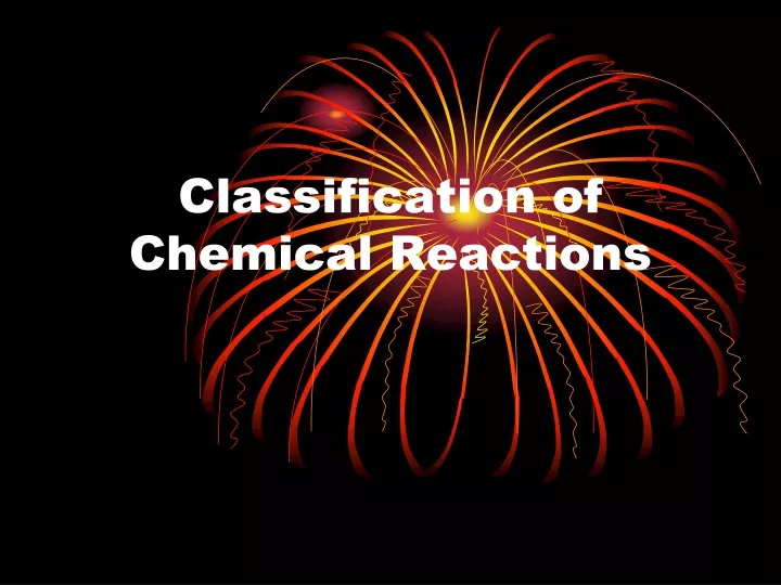 classification of chemical reactions