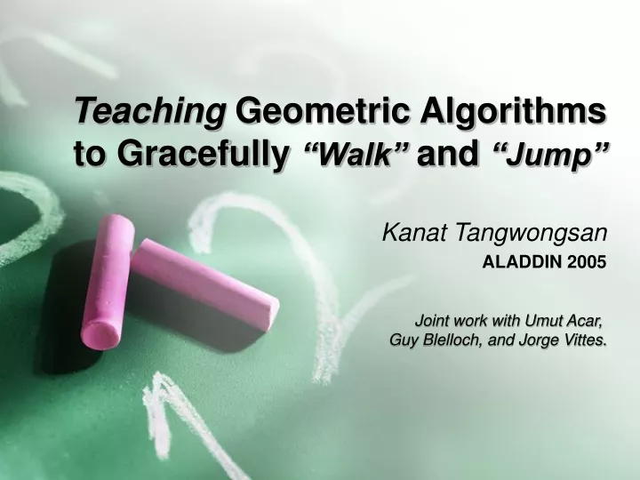 teaching geometric algorithms to gracefully walk and jump