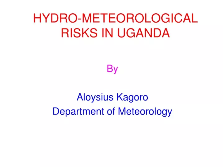 hydro meteorological risks in uganda