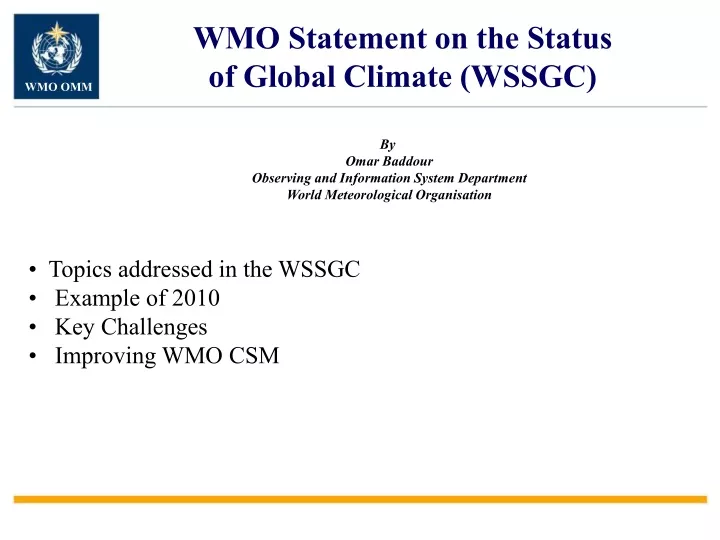 wmo statement on the status of global climate