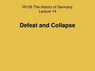 HI136 The History of Germany Lecture 14