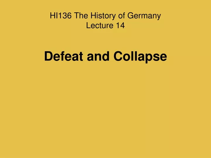 hi136 the history of germany lecture 14