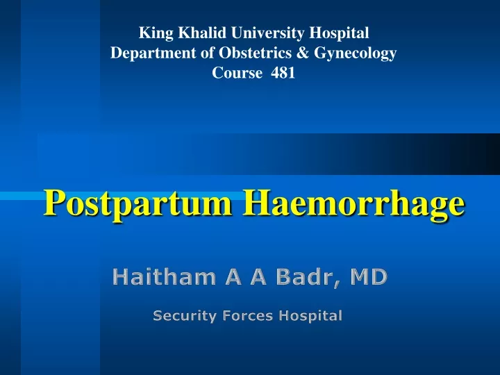 postpartum haemorrhage