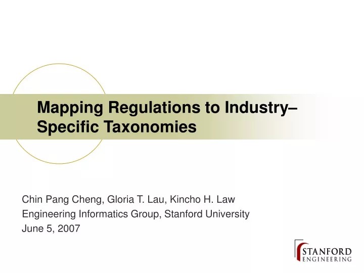 mapping regulations to industry specific taxonomies