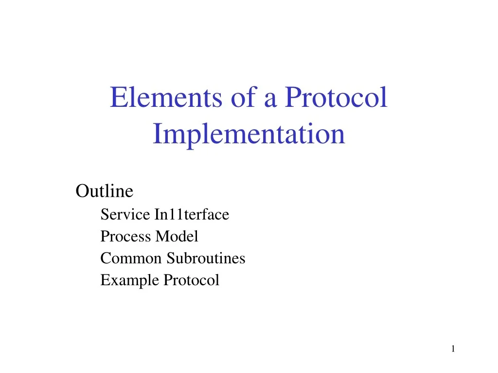 PPT - Protocol Implementation Elements and Examples for Creating Socket ...