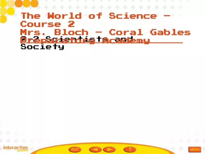 the world of science course 2 mrs bloch coral