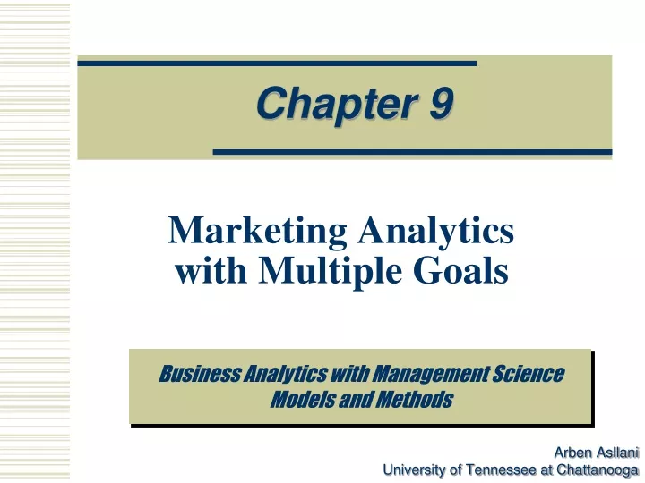 marketing analytics with multiple goals