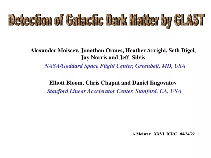 detection of galactic dark matter by glast