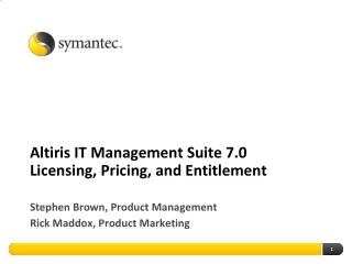 Altiris IT Management Suite 7.0 Licensing, Pricing, and Entitlement