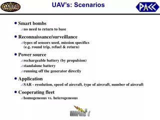 UAV’s: Scenarios