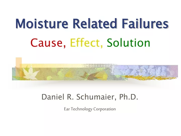 moisture related failures