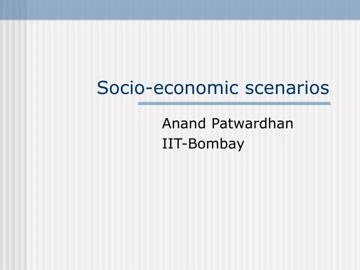 socio economic scenarios