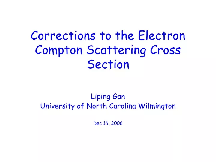 corrections to the electron compton scattering cross section