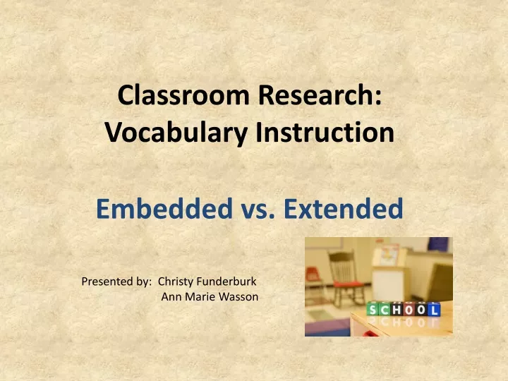 classroom research vocabulary instruction