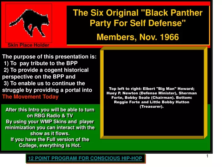 the six original black panther party for self defense members nov 1966