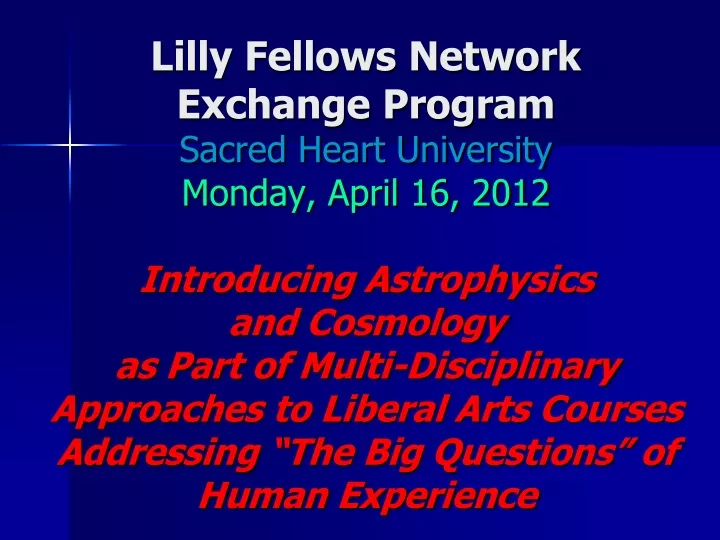 lilly fellows network exchange program sacred