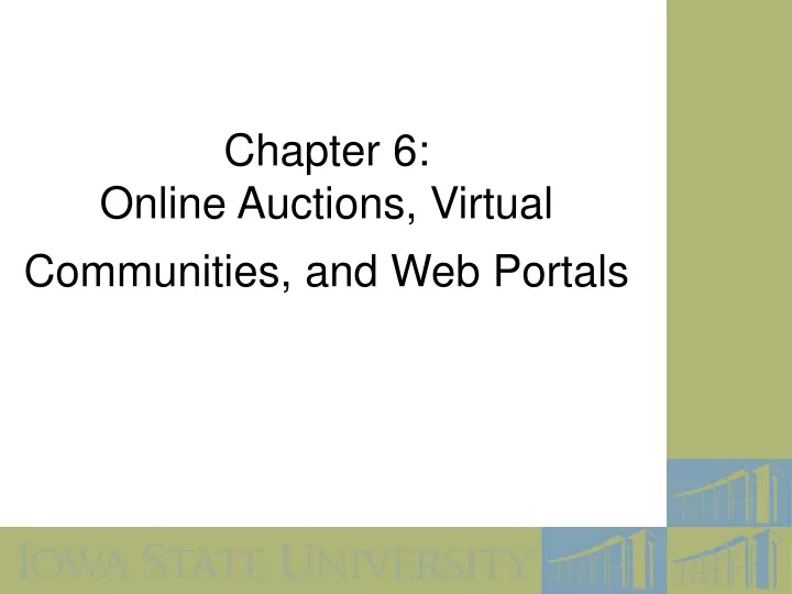 chapter 6 online auctions virtual communities and web portals