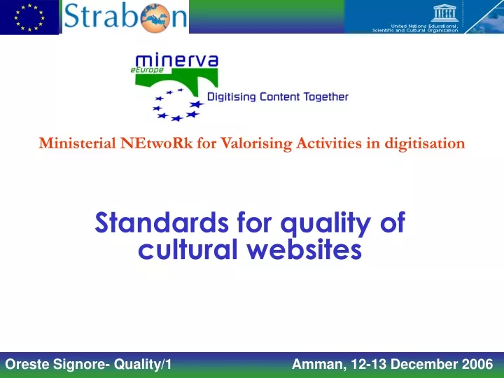 standards for quality of cultural websites