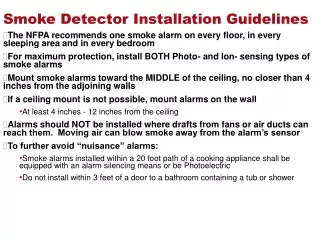 Smoke Detector Installation Guidelines