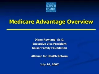 Medicare Advantage Overview