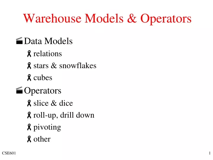 warehouse models operators