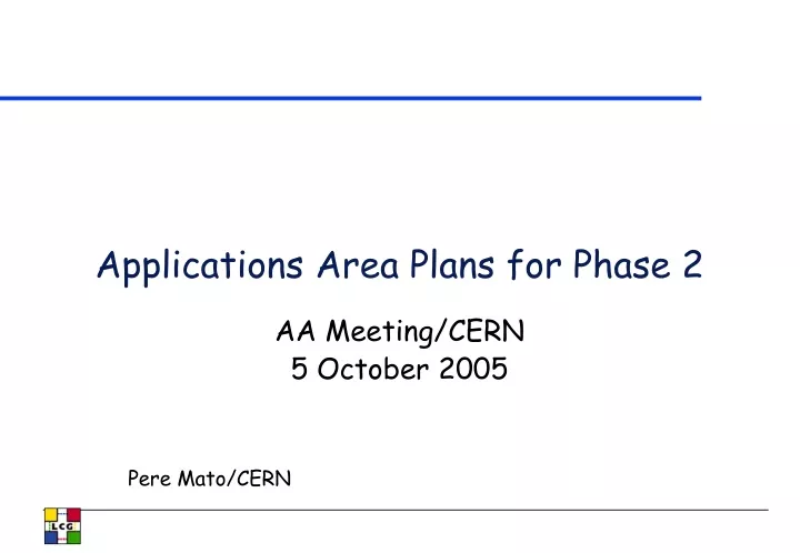 applications area plans for phase 2