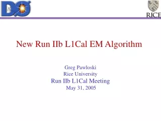 New Run IIb L1Cal EM Algorithm