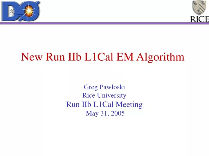 new run iib l1cal em algorithm