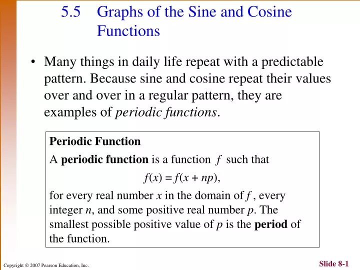 5 5 graphs of the sine and cosine functions