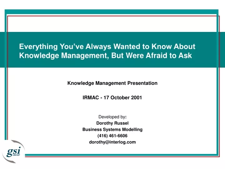 everything you ve always wanted to know about knowledge management but were afraid to ask
