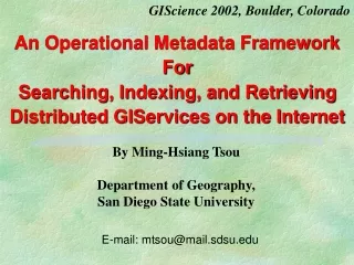 An Operational Metadata Framework  For  Searching, Indexing, and Retrieving
