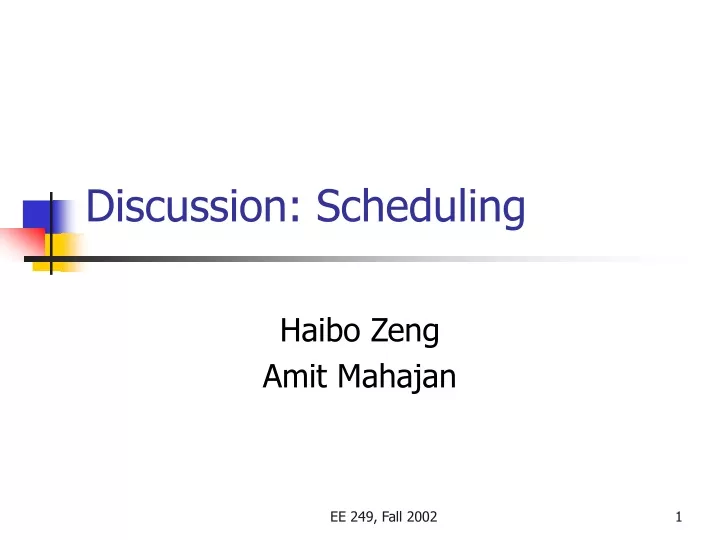 discussion scheduling