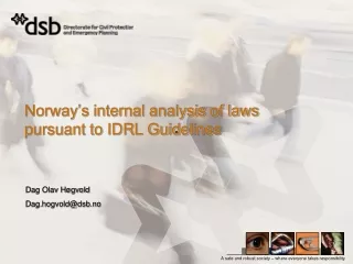 Norway’s internal analysis of laws pursuant to IDRL Guidelines