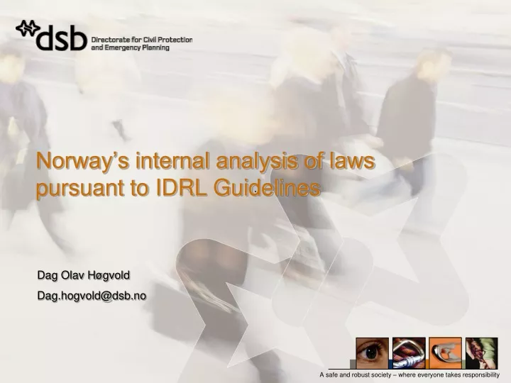 norway s internal analysis of laws pursuant to idrl guidelines