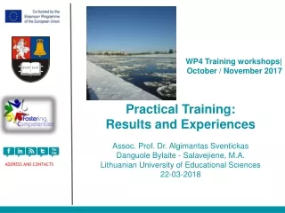WP4 Training workshops |  October / November 2017