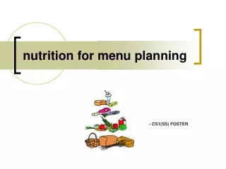 nutrition for menu planning
