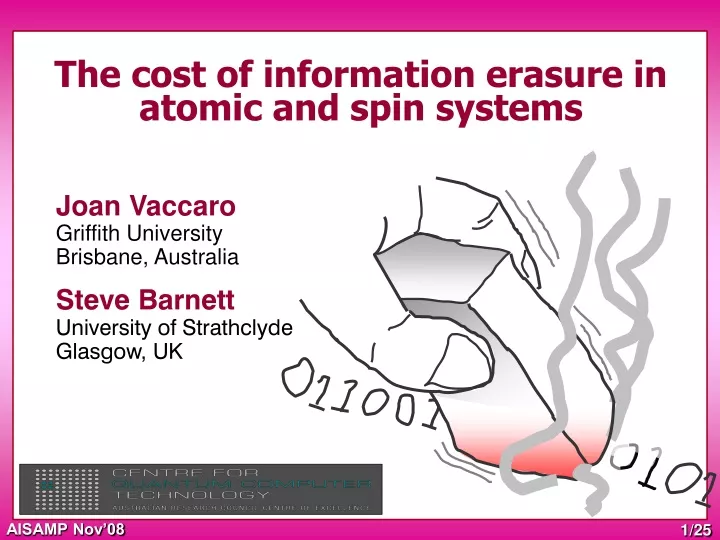 the cost of information erasure in atomic