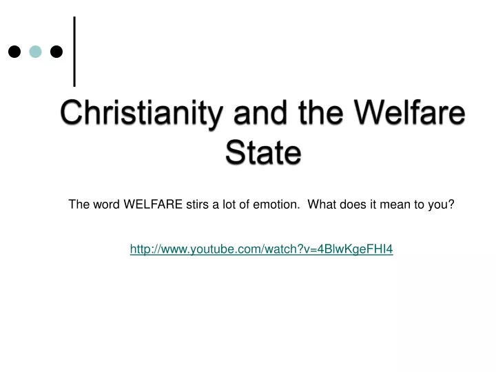 christianity and the welfare state