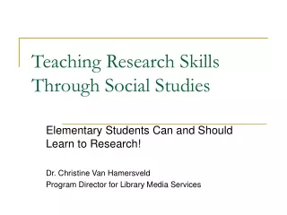 Teaching Research Skills Through Social Studies