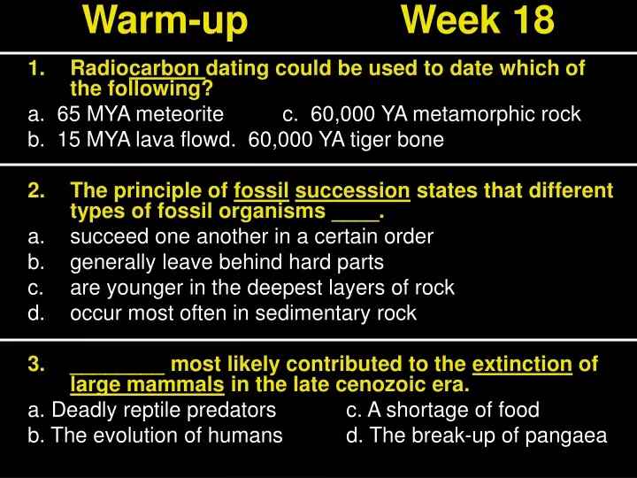 warm up week 18