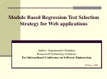 Module Based Regression Test Selection Strategy for Web Applications - slide 1