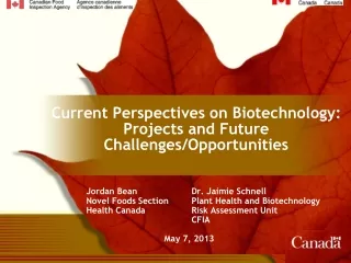Current Perspectives on Biotechnology: Projects and Future Challenges/Opportunities