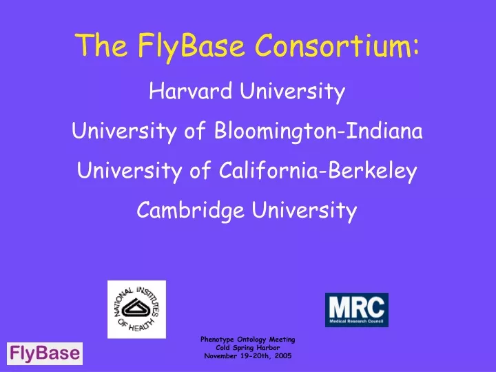 the flybase consortium harvard university