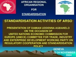 AFRICAN REGIONAL ORGANISATION  FOR  STANDARDISATION