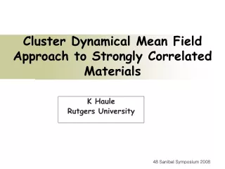Cluster Dynamical Mean Field Approach to Strongly Correlated Materials