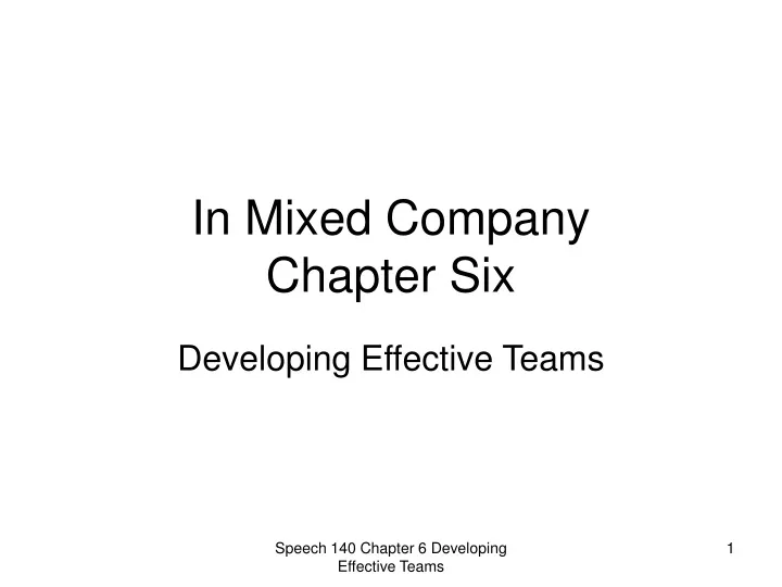 in mixed company chapter six