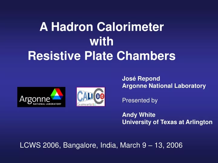 a hadron calorimeter with resistive plate chambers