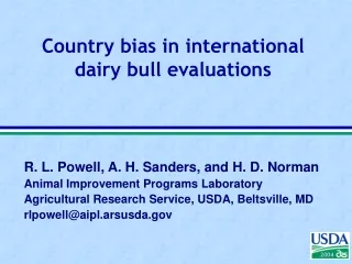 Country bias in international dairy bull evaluations